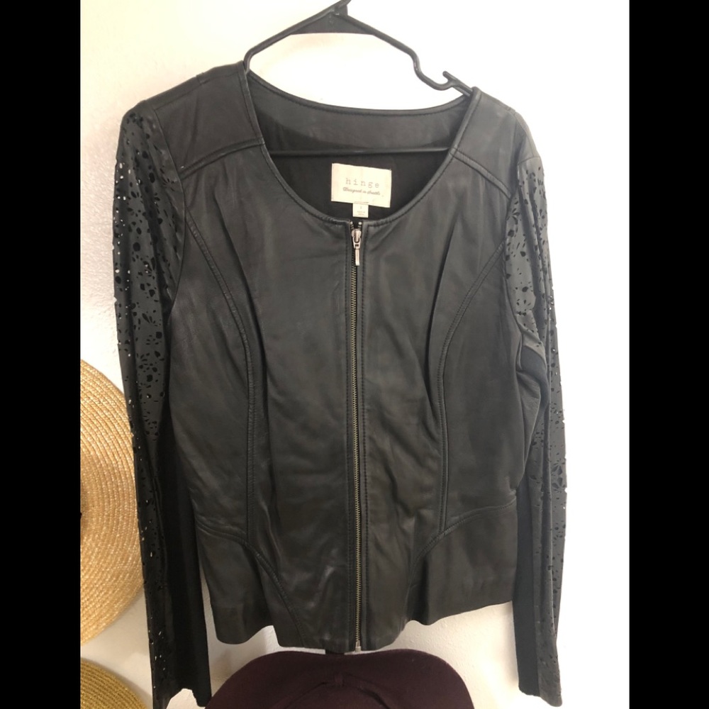 Hinge Lasercut Leather Jacket